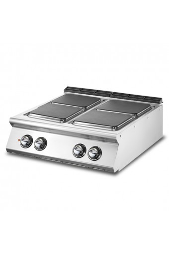 Cucina elettrica, versione top, 4 piastre quadre in ghisa