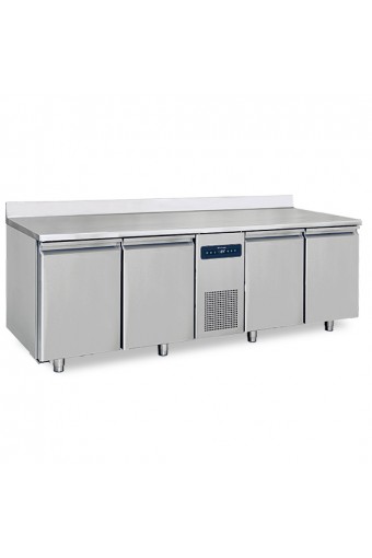 Tavolo freezer a 4 porte GN 1/1 con alzatina, -10°/-20°C