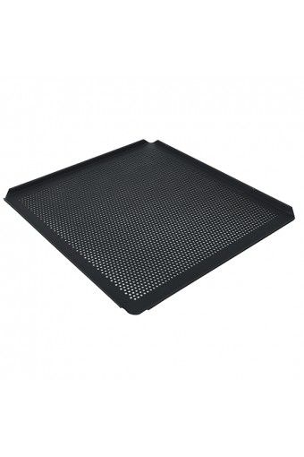Teglia in alluminio non rivestita, GN 2/3 - 4 bordi 45°, rivestimento termoplastico, perforata