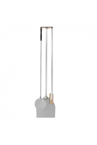set pizzeria composto da pala quadrata da 320 mm, pala rotonda da 200 mm, spazzola e appendipale
