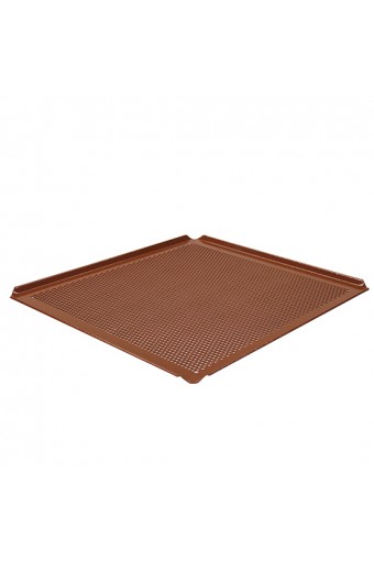Teglia in alluminio non rivestita, GN 2/3 - 4 bordi 45°, silicone, perforata