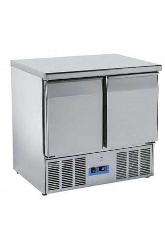 Banco refrigerato professionale con piano inox e vano refrigerato 2 porte - GN1/1 +4/+10°C