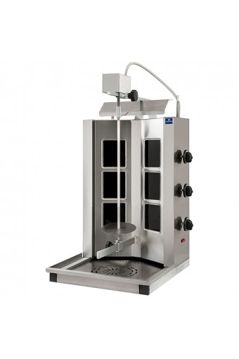Griglia kebab vetroceramica con 3 zone di riscaldamento, motore sopra, max. 20-30 kg