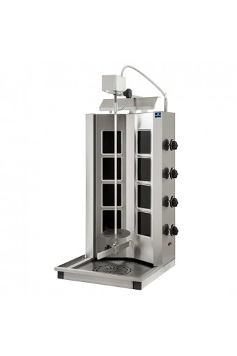 Griglia kebab vetroceramica con 4 zone di riscaldamento, motore sopra, max. 40-55 kg