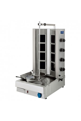 Griglia kebab vetroceramica con 4 zone di riscaldamento, motore sotto, max. 40-60 kg