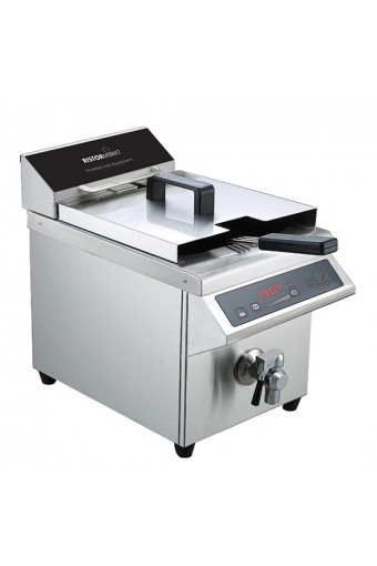 Friggitrice ad induzione da banco con rubinetto di scarico, capacità olio 8 litri