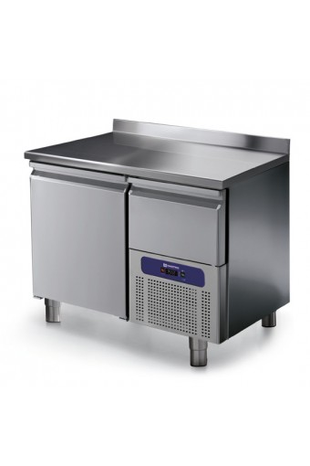 Tavolo refrigerato 1 porta GN 1/1 con alzatina, -2°/+8°C