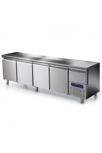 Tavolo refrigerato 4 porte GN 1/1 con cassetto refrigerato su vano motore, -2 °/+8 °C