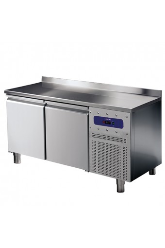tavolo refrigerato da 600 mm a 2 porte con alzatina, -2°/+8°C