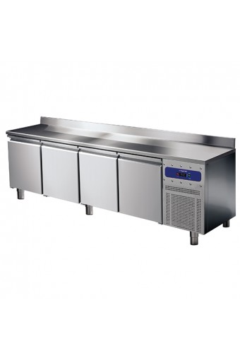 tavolo refrigerato da 600 mm a 4 porte con alzatina, -2°/+8°C
