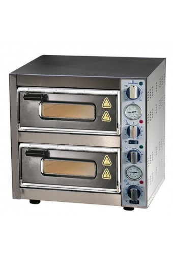 Forno pizza elettrico da 2 pizze ø 400 mm, controllo meccanico