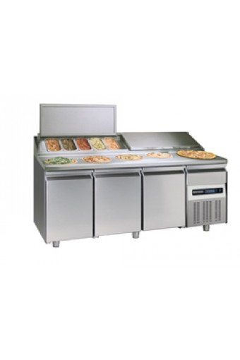 Tavolo di preparazione refrigerato a 3 porte 600x400 mm, 12x GN 1/3 h=150 mm, 0°/+10°C
