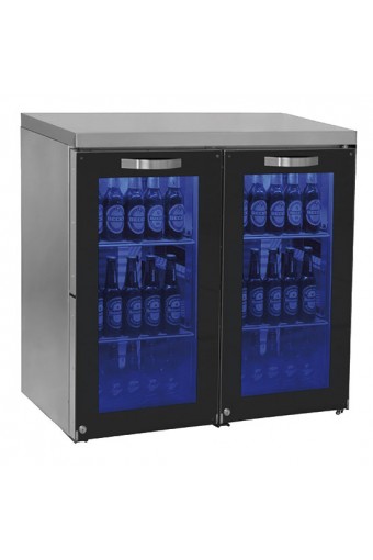 vetrina refrigerata sottobanco sinista a 2 porte in vetro battenti, 90+90 bottiglie , 0/+8°C