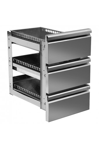 kit cassettiera con soft self closing da 3x 1/3 per tavoli refrigerati 700 mm - linea VIRTUS