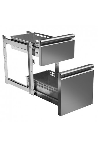 kit cassettiera con soft self closing 1x 1/3 - 1x 2/3 per tavoli refrigerati 700 mm - linea VIRTUS